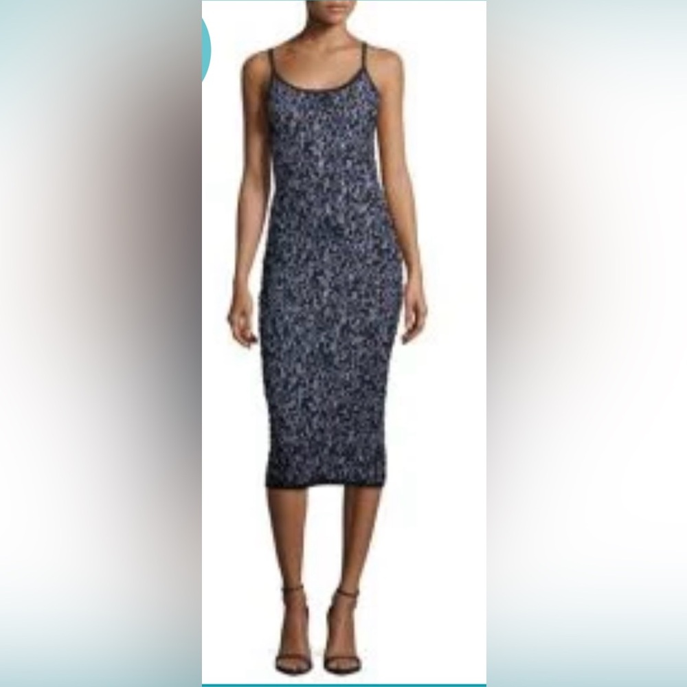Michael Kors Collection Floral Jacquard Fitted Sheath Tank Dress Size Medium